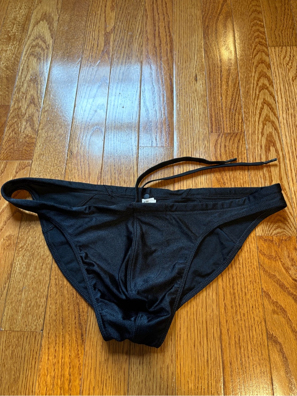 Men’s Rufskin ultra low rise Black Swim Trunks with Drawstring - Pose Fit